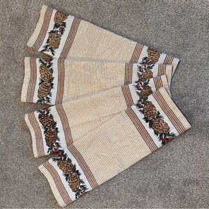 Set of 4 Holiday Reversible Placemats Vintage 1997 Gold Stripe Pinecones NWT